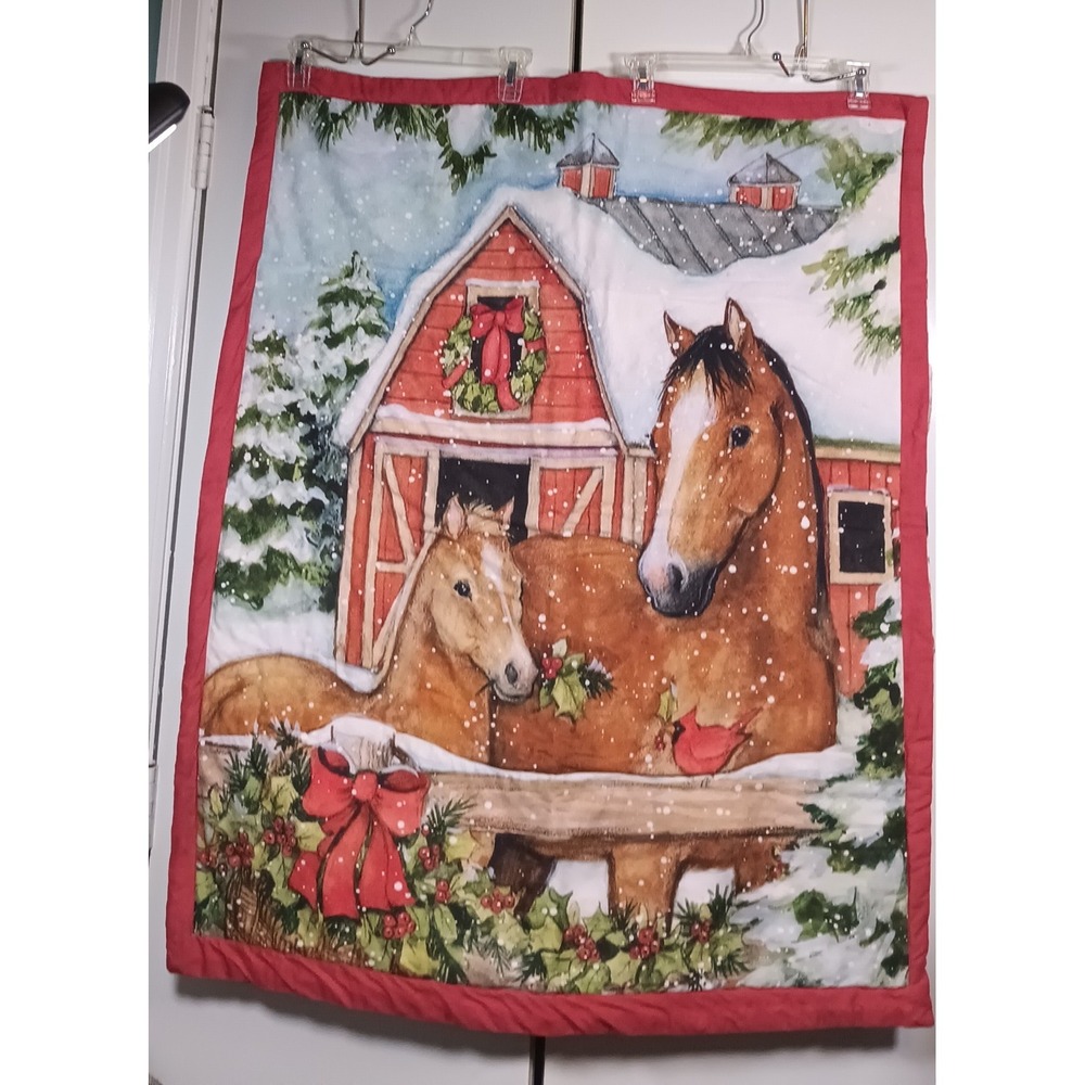 Handmade Horse Quilt Wall Hanging Western Farmcore cabin country barn holiday